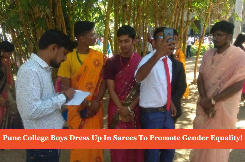  Male Students In Pune Wear ‘Sarees’ To Break Gender Stereotypes!